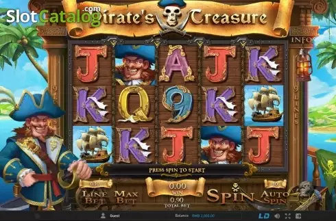 スクリーン1. Pirate's Treasure (GamePlay) カジノスロット