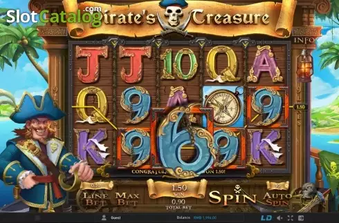 スクリーン4. Pirate's Treasure (GamePlay) カジノスロット