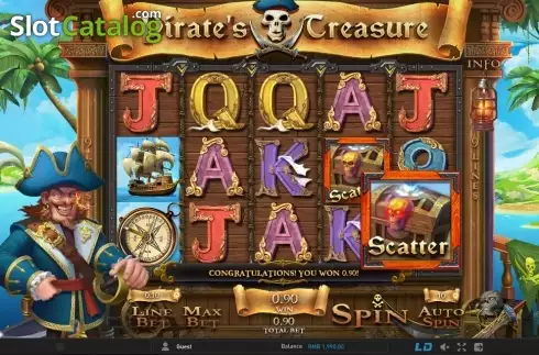 Pantalla 5. Pirate's Treasure (GamePlay) Tragamonedas 
