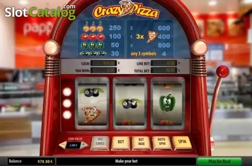 Reel Screen. Crazy Pizza slot