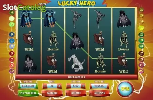 Win Screen. Lucky Hero slot