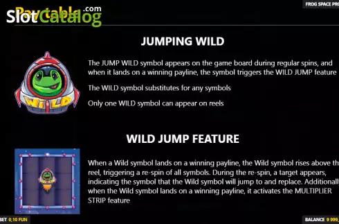 Jumping Wild screen. Frog Space Program slot