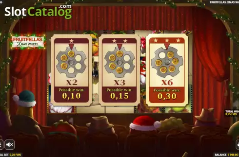 Gamble screen. Fruitfellas Xmas Wheel slot