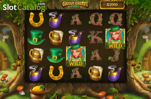 Game screen. Giggly Greedy Story slot