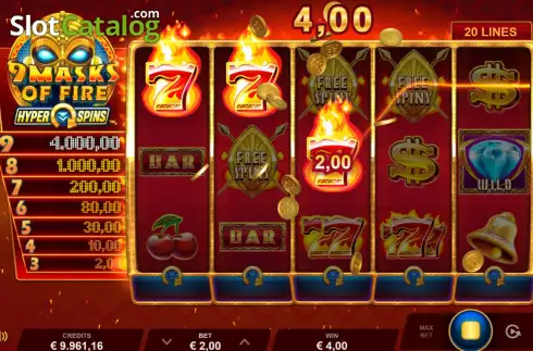 Win Screen 2. 9 Masks of Fire HyperSpins slot