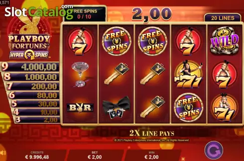 Free Spins 2. Playboy Fortunes HyperSpins slot
