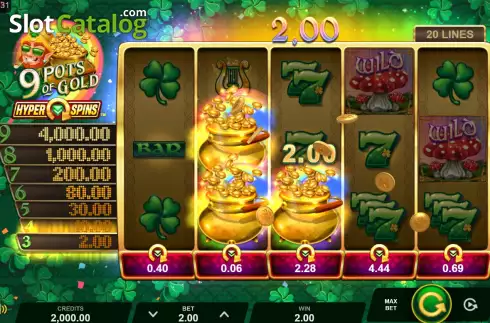 Win Screen 1. 9 Pots of Gold HyperSpins slot