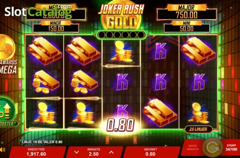 Win Screen. Joker Rush Gold slot