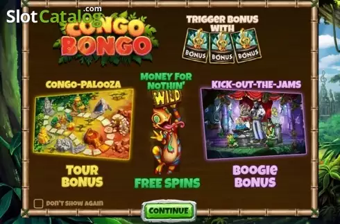 Intro screen. Congo Bongo (Asylum Labs Inc) slot