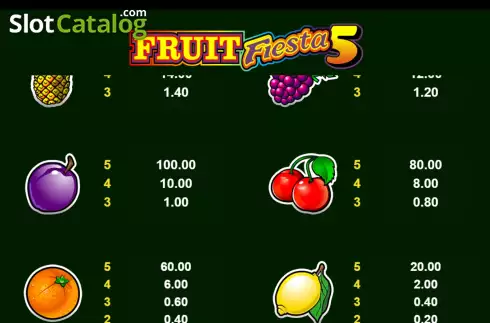 画面8. Fruit Fiesta 5 Line (フルーツ・フィエスタ・5リール) カジノスロット