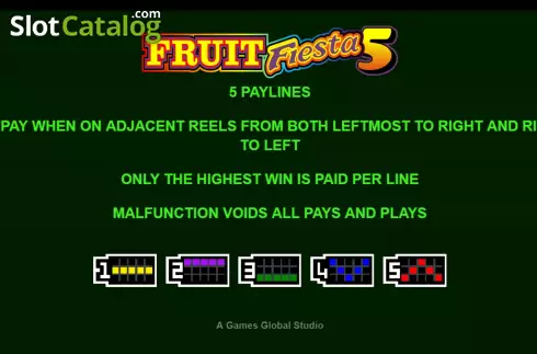Ekran9. Fruit Fiesta 5 Line yuvası