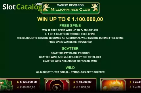 Скрин3. Casino Rewards Millionaires Club слот