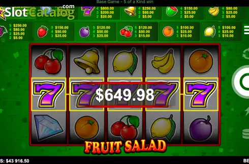 Win Screen 3. Fruit Salad slot