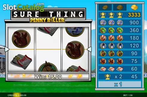 Win Screen. Sure Thing - Penny Roller slot