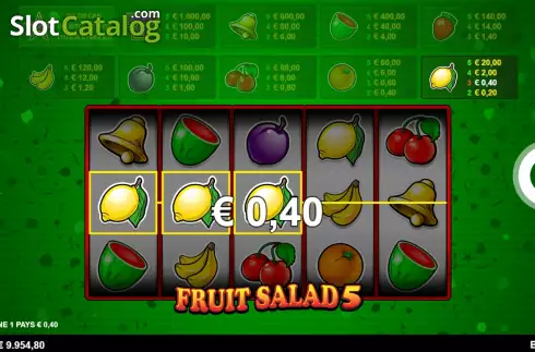 Skärmdump3. Fruit Salad 5-Line slot