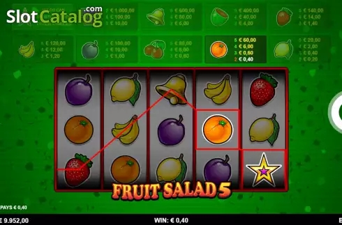 Écran5. Fruit Salad 5-Line Machine à sous