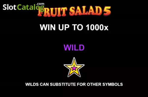 PayTable Screen. Fruit Salad 5-Line slot