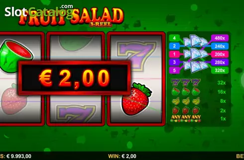Win Screen 2. Fruit Salad 3-Reel slot