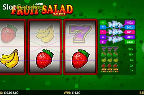 Skärmdump5. Fruit Salad 3-Reel slot