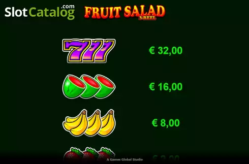 Pantalla8. Fruit Salad 3-Reel Tragamonedas 