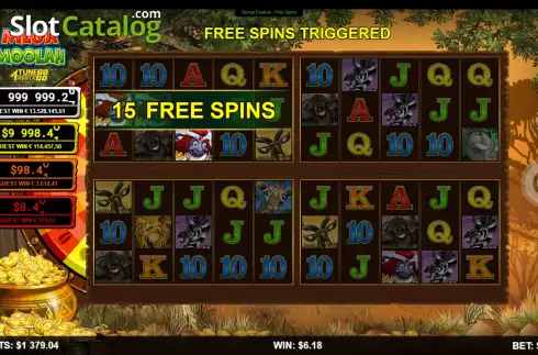 Free Spins. Mega Moolah 4Tune Reels slot