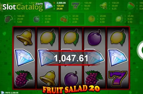 Win screen. Fruit Salad 20 slot