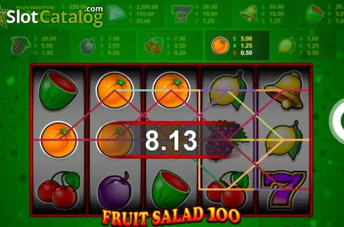 Win screen. Fruit Salad 100 slot