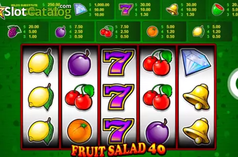 Game screen. Fruit Salad 40 slot