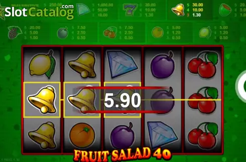 Win screen. Fruit Salad 40 slot