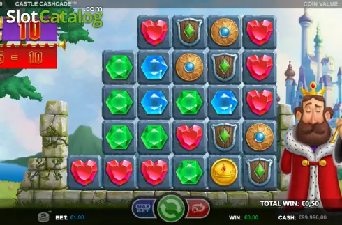 Win screen. Castle Cashcade slot