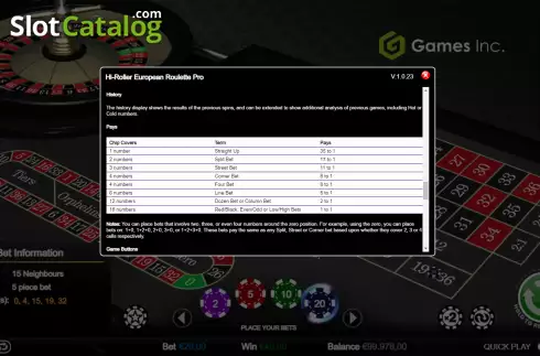 Captura de tela5. Hi-Roller Roulette (Games Inc) slot