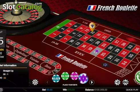 Win screen. French Roulette (Games Inc) slot