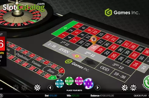 Captura de tela3. Lo-Roller European Roulette (Games Inc) slot
