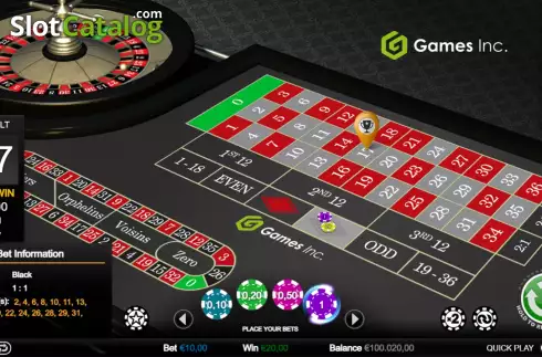 Captura de tela4. Lo-Roller European Roulette (Games Inc) slot