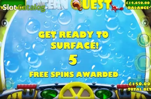 Free spins intro screen. Ocean Quest slot