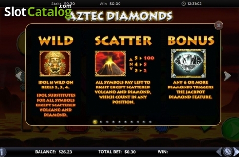Ekran4. Aztec Diamonds yuvası
