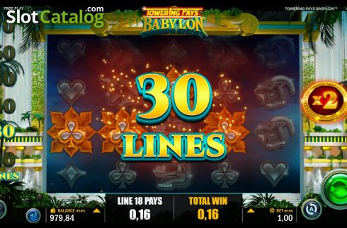 30 Lines. Towering Pays Babylon slot