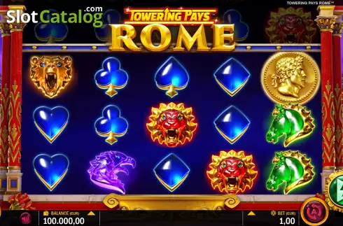 画面2. Towering Pays Rome カジノスロット