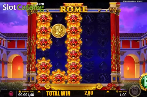 Win Screen 2. Towering Pays Rome slot