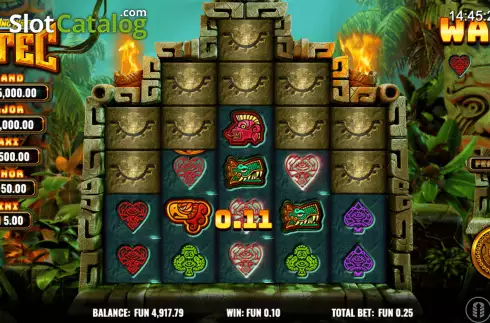 Win Screen. Towering Ways Aztec slot