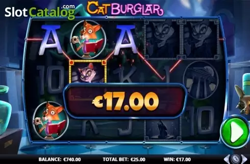 Wild win screen. Cat Burglar slot