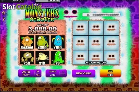 Game Screen. Monsters Scratch (GameOS) slot