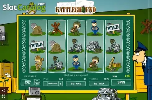 Game Workflow screen. Battleground Spins slot