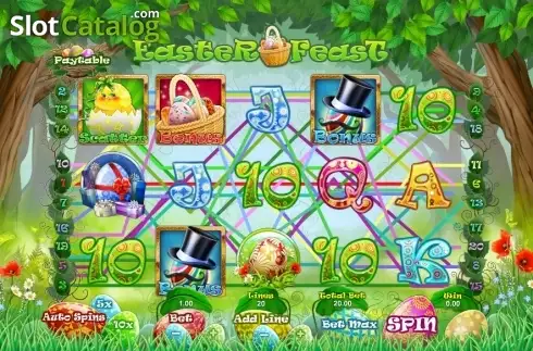 Game Workflow screen. Easter Feast Slot slot