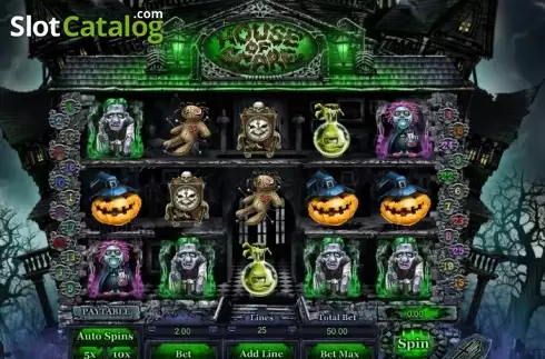 Game Workflow screen. House of Scare slot