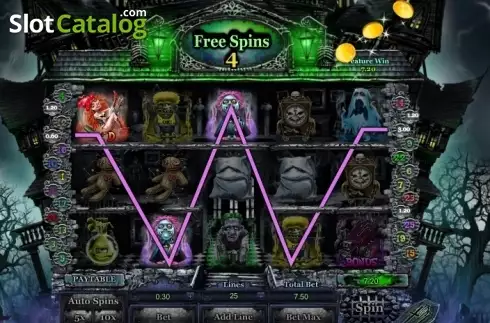 Free Spins Win Screen. House of Scare slot