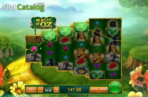 Win Screen. Magic of Oz (GamesOS) slot