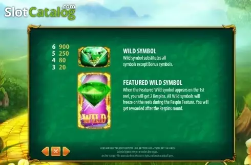Paytable 1. Magic of Oz (GamesOS) slot