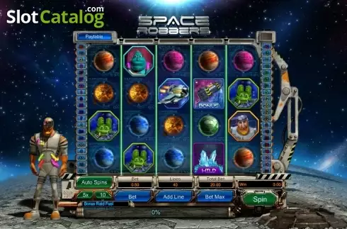 Game Workflow screen. Space Robbers slot