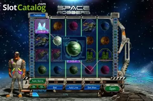 Win Screen. Space Robbers slot